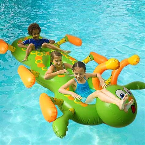 New Swimming Pool Inflatable Pvc Inflatable Floating Row Water Three Flamingo Ride On Pool Toy