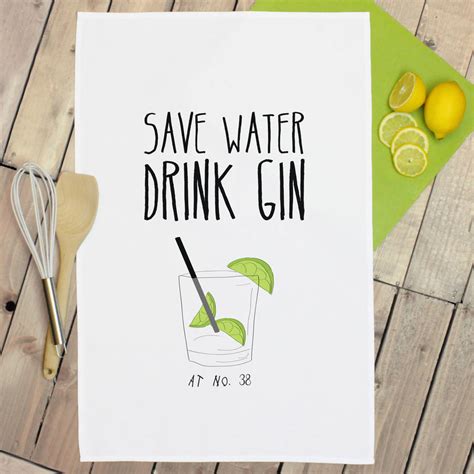 Personalised Save Water Drink Tea Towel By A Piece Of