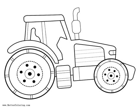 Simple Tractor Coloring Pages For Preschool Kids Free Printable