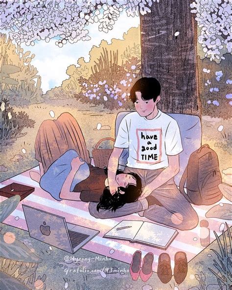 Couple aesthetic cartoon blonde : Heart-Warming Illustrations Depict The Romantic Moments Of A Happy Couple | Romantic moments in ...