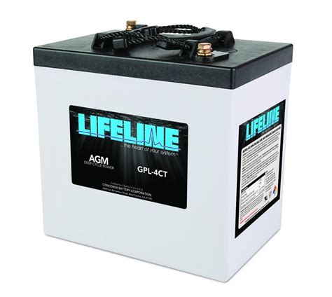 Lifeline Marine Deep Cycle Agm Battery 6v 220a Gpl 4ct