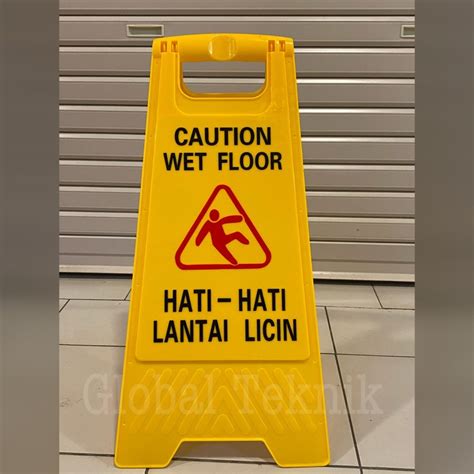 Wet Floor Sign Safety Sign Papan Peringatan Awas Lantai Licin