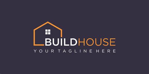 Simple Word Mark Build House Logo Design With Line Art Style Home
