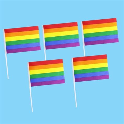 Rainbow Pride Hand Flags 5 Pack