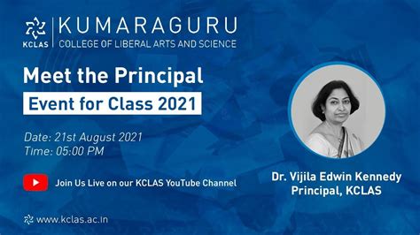 Meet The Principal Kumaraguru College Of Liberal Arts And Science Coimbatore Youtube