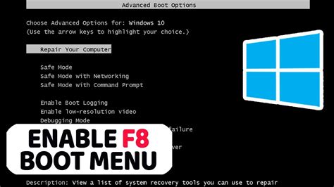 How To Enable F8 Safe Mode Boot In Windows 10 Youtube