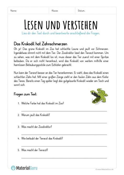 In deutsch der grundschulen zum verbessern der rechtschreibung und grammatik. Ein kostenloses Arbeitsblatt zum Thema "Lesen & Verstehen ...