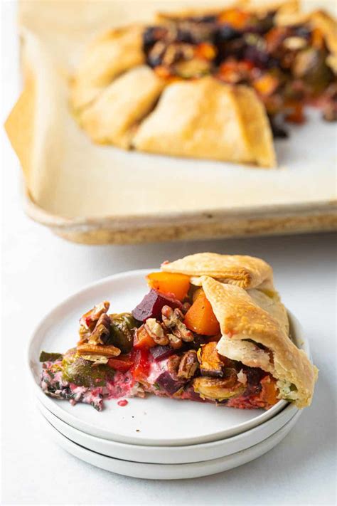 Roasted Vegetable Savory Galette With Garlic Herbed Ricotta The