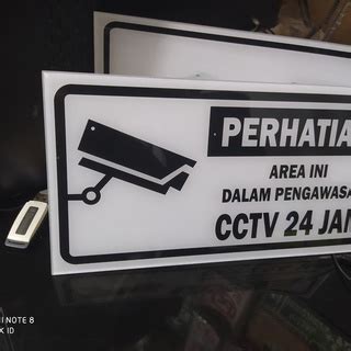 Rambu Sign Area Pengawasan CCTV Acrylic 15 30cm Elegan Shopee Indonesia
