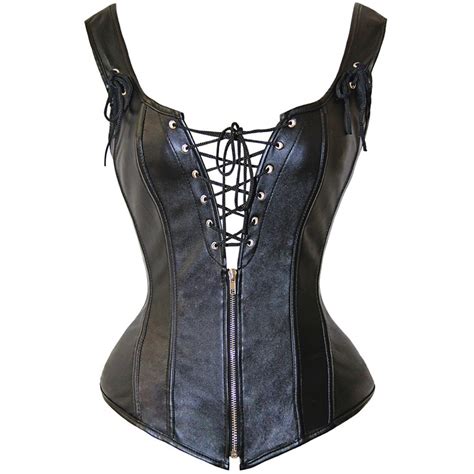 Womens Lace Up Faux Leather Corsets Vest 2019 New Stylish Steampunk Clothing Plus Size Gothic