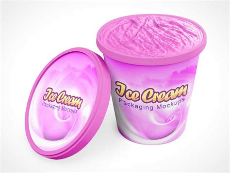 open ice cream container cover lid psd mockup psd mockups