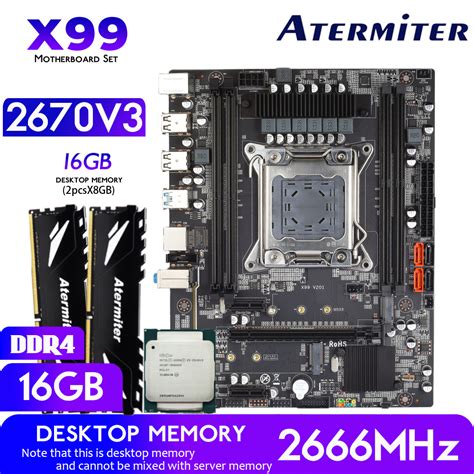 Atermiter D4 Ddr4 X99 Motherboard Set With Xeon E5 2670 V3 Lga2011 3