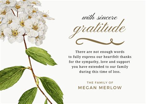 Bereavement Thank You Notes Lovely Wording Examples