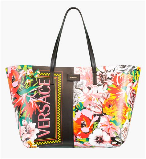 Versace Floral Logo Bag Hd Png Download Kindpng