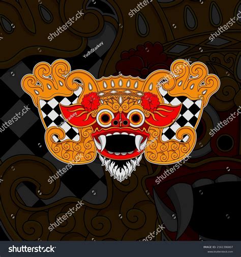 Balinese Barong Mask Vector Illustration Stock Vector Royalty Free