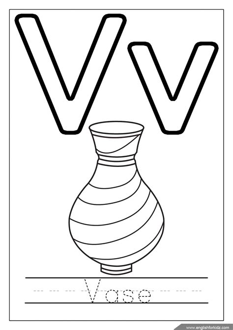 Letter V Coloring Pages Sketch Coloring Page