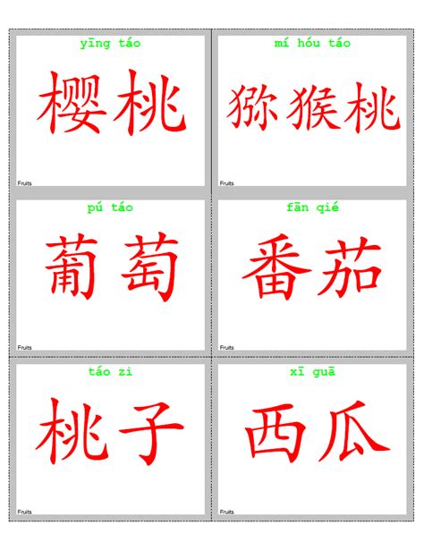Chinese Character Flashcards Printable Tutoreorg Master Of Documents