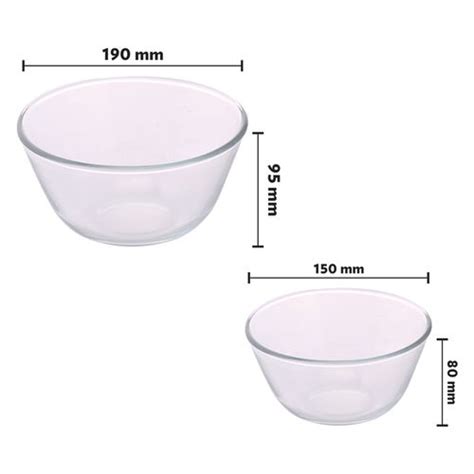 Buy Borosil 100 Borosilicate Glass Mixing Bowls 500ml 1300 Ml Online At Best Price Bigbasket