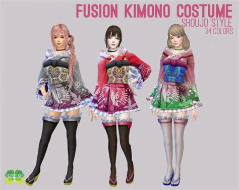 Fusion Kimono Costume For The Sims 4 By Cosplay Simmer Sims 4 Sims