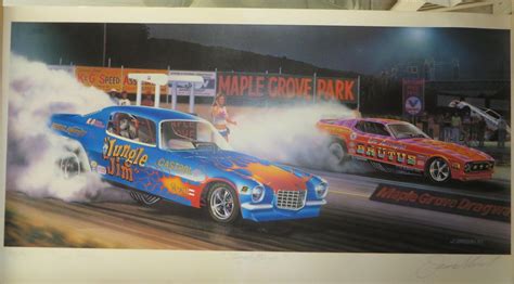 Jungle Jim Jungle Pam Drag Racing Art By James Ibusuki Print Long