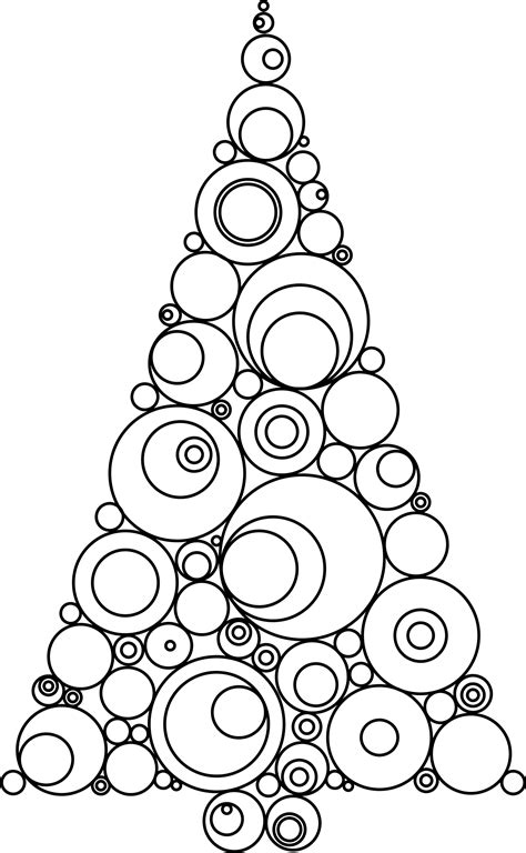 library  abstract christmas tree vector transparent  black  white png files clipart