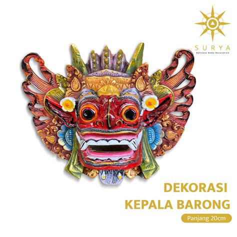 Jual Dekorasi Dinding Kepala Barong Bali Kayu Kerajinan Dekorasi