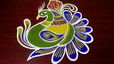 Beautiful Peacock Rangoli Designs With Dots Pretty Birds Kolam My XXX