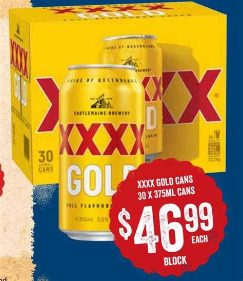 Xxxx Gold Cans 30 Offer At Spudshed Au