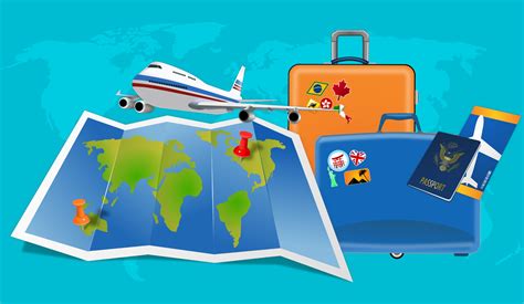 Free Images Map Flight Vacation Luggage Visa Passport Airplane