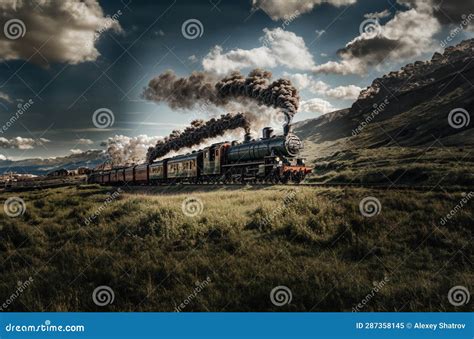 Vintage Steam Train Passing By Stock Image Image Of Valley Tourism