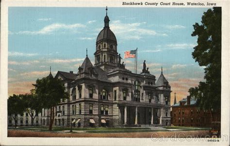 Blackhawk County Court House Waterloo Ia Postcard
