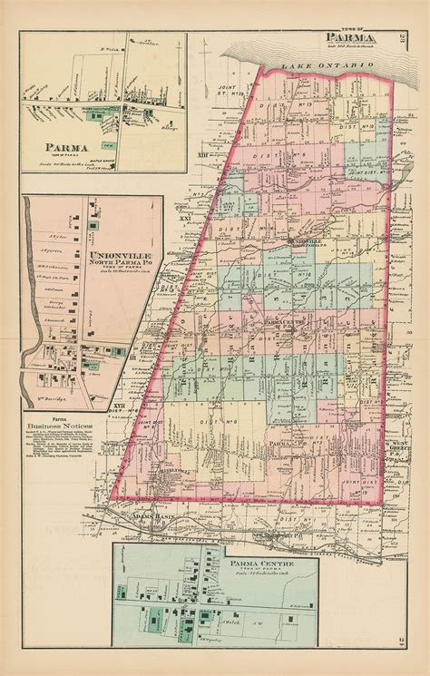 Town Of Parma New York 1872 Map