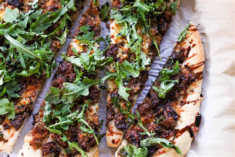 rustic pizza with goat cheese and balsamic reduction the culinary compass