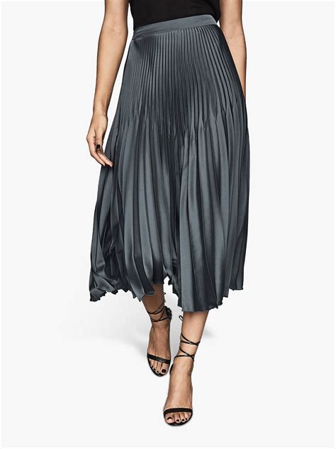 Reiss Dora Long Pleated Skirt Blue At John Lewis And Partners