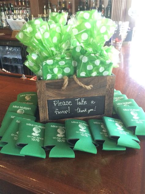 We have retirement party ideas for gifts, decor, themes & more! Golf themed 40th birthday party. Coozies personalized for party favors | Golf birthday party ...