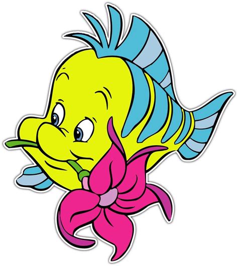 Flounder Little Mermaid Kids Cartoon Car Bumper Window Sticker Decal 4