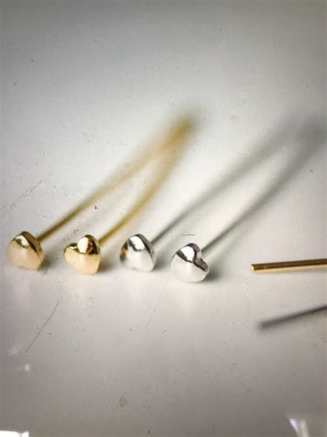 High Quality Gold Or Silver Heart Head Pins 30mm 07mm 21 Etsy