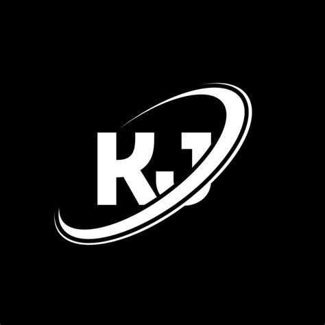 Kj K J Letter Logo Design Initial Letter Kj Linked Circle Uppercase