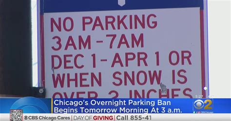 Chicagos Winter Overnight Parking Ban Starts Wednesday Cbs Chicago