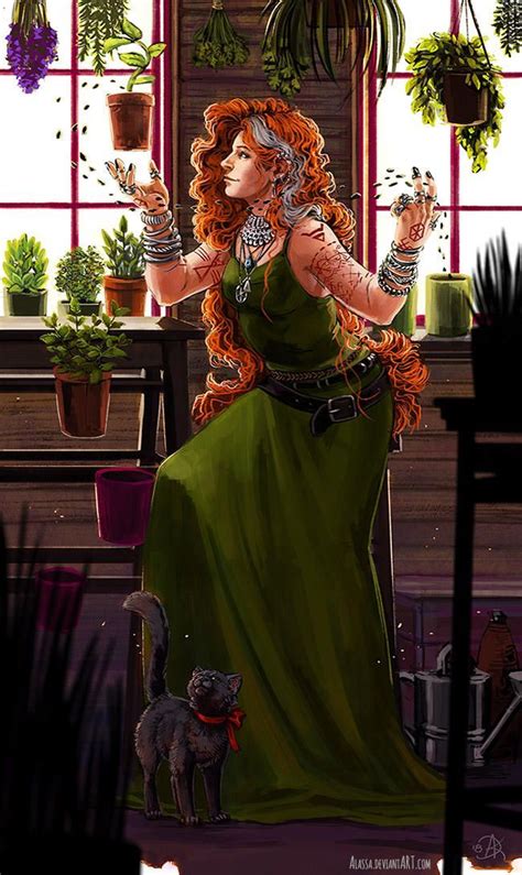 The Flower Witch Cm By Alassa Witch Art Witch Drawing Goddess
