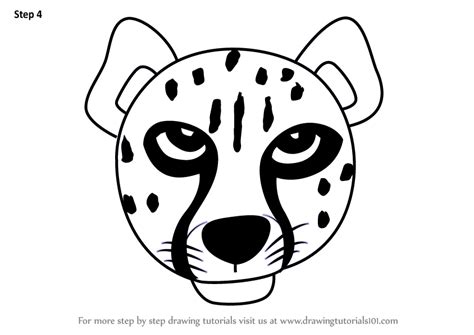 Cheetah drawing step by step at paintingvalley com explore. Learn How to Draw a Cheetah Face for Kids (Animal Faces ...