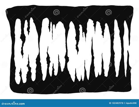 Stalactites In The Cave Cartoon Vector Black Silhouettes Stock Vector