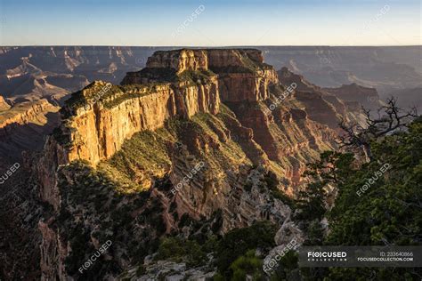 Scenic View Of Wotans Throne Grand Canyon North Rim Arizona America