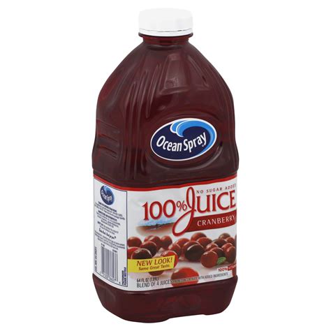 There are 120 calories in 1 serving (8.1 fl. Ocean Spray 100% Juice, Cranberry, 64 fl oz (1.89 lt ...