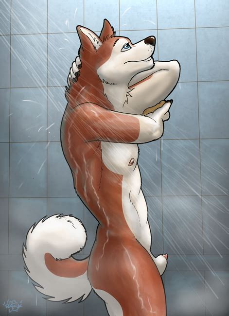 Rule 34 Anthro Bask Canine Dog Fur Furry Husky Male Male Only No