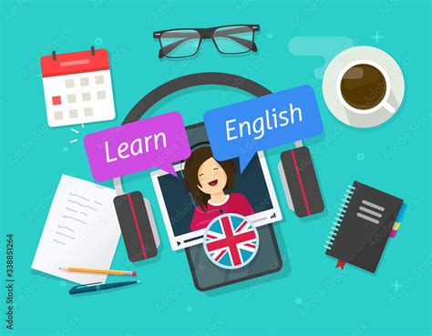 Education Concept Of Learn English Online On Cellular Phone Or Study