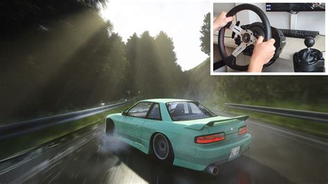 Touge Drift In Realistic Rain With Thrustmaster Steering Wheel