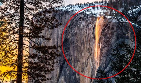 Yosemite Firefall Rare Natural Phenomenon Seen At Horsetail Fall