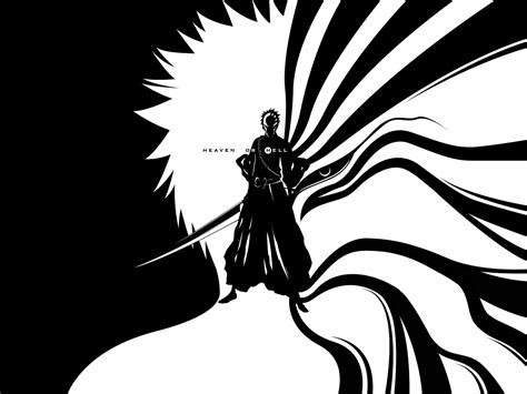 Black And White Bleach Kurosaki Ichigo Hell Heaven Hollow