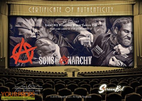 Clay then sets up a new gun contract with the ira, which makes internal tension push to the highest level. Sons of Anarchy Screen Used Biker Vest SOA original TV ...
